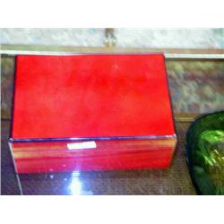 RED HUMIDOR WITH CIGARS