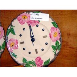 FRANCISCAN DESERT ROSE SAUCER POTTERY CLOCK
