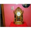 Image 1 : NEW HAVEN CLOCK CO WOOD  ETCHED GLASS 8 DAY