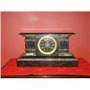 Image 1 : MARBLE AND SLATE MANTLE CLOCK - STRIKE HR & 1/2 H