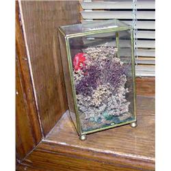 BRASS & GLASS DRIED FLOWER ARRANGEMENT