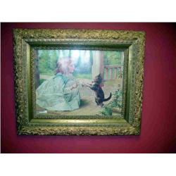 LITTLE GIRL & CAT IN FRAME