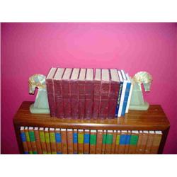 MARBLE LOOK HORSE HEAD BOOK ENDS