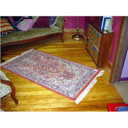 AMBER W/ BLUE BIRD ORIENTAL AREA RUG