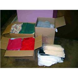 BOXES OF TOWEL, BED SPREADS & LINENS