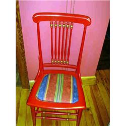 WOODEN RED CHAIR