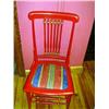 Image 1 : WOODEN RED CHAIR