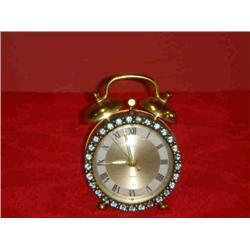 FLORN RHINESTONE ALARM CLOCK MADE IN WEST GERMANY