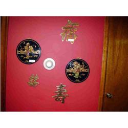 GOLD ORIENTAL LETTERS WALL DECOR