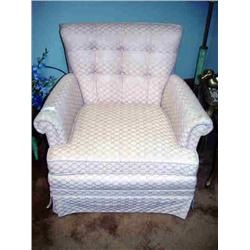 BEIGE ARM CHAIR CIRCULAR PATTERN