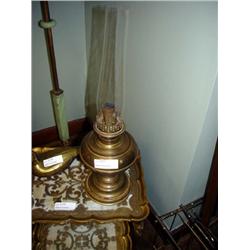 BRASS HURRICANE COAL OIL LAMP