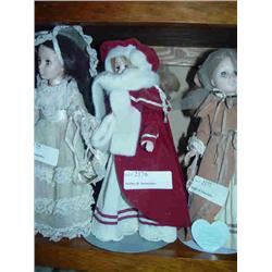 BLONDE DOLL IN RED COAT & WHITE DRESS