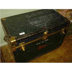ANTIQUE MOVING TRUNK MADE BY TAYLOR FIBRE CO.