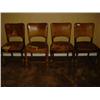 Image 1 : ANTIQUE WOOD & LEATHER CHAIRS