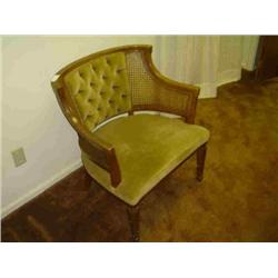 VELVET AND WOODEN CHAIR