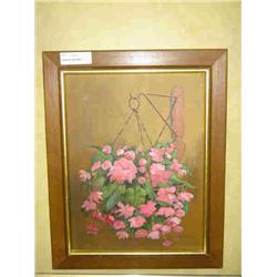 WALL ART FRAMED PINK FLOWERS