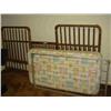 Image 1 : WOODEN BABY BED W/ BOX SPRINGS & MATTRESS