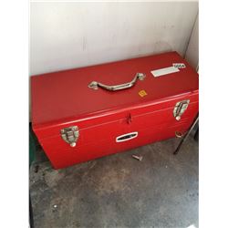 EATONS VIKING RED TOOL BOX W/ CONTENTS