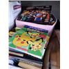 Image 2 : POKEMON AND OTHER COLORING BOOKS AND FABRIC BOX OF CLUB PENGUIN FIGURES W/ NASCAR BOARD GAME