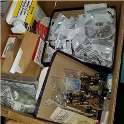 BOX OF ELECTRICAL HARDWARE