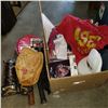Image 1 : BOX OF SPORTS-RELATED ITEMS AND SPORTING GOODS