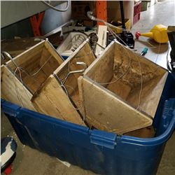 BLUE TOTE OF CEDAR PLANTER BASKETS