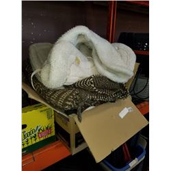 BOX OF SADDLE BLANKETS