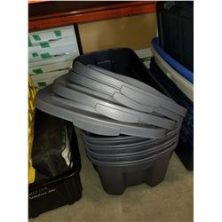 4 LARGE RUBBERMAID TOTES W/ LIDS