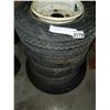 Image 2 : 4 TRAILER TIRES 4 AND 5 BOLT, AND SPARE TIRE