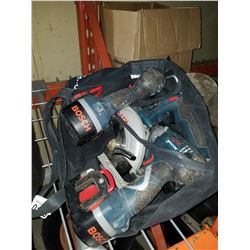 2 BOSCH CORDLESS 18V IMPACT GUNS, AND SKILSAW W/ BATTERIES AND CHARGER