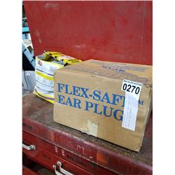 BOX OF 200 FLEX SAFE EARPLUGS & BOX OF DUST MASKS