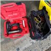 Image 1 : BAG OF HAND TOOLS AND CRAFTSMAN NAILER IN RED CASE