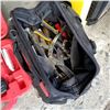Image 3 : BAG OF HAND TOOLS AND CRAFTSMAN NAILER IN RED CASE