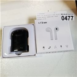 NEW I7S BLUETOOTH EAR BUDS, BLACK WITH CHARGING CASE RETAIL $79