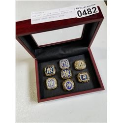 NEW SET OF NEW YORK YANKIES REPLICA CHAMPIONSHIP RINGS IN CHERRY CASE RETAIL $349