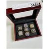 Image 1 : NEW SET OF NEW YORK YANKIES REPLICA CHAMPIONSHIP RINGS IN CHERRY CASE RETAIL $349