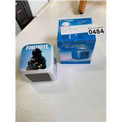 NEW FORTNITE LED ALARM CLOCK , RETAIL $49 BLUE