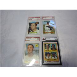 4 GRADED BASEBALL CARDS