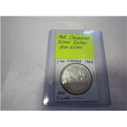 1962 CANADIAN SILVER DOLLAR .800 SILVER