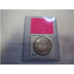 1964 CANADIAN SILVER DOLLAR .800 SILVER