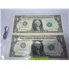 Image 2 : 4 USA 1 DOLLAR BILLS IN SEQUENCE MINT CONDITION