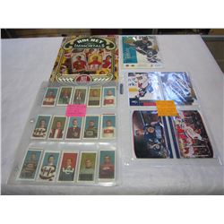 1911 C-55 HOCKEY IMMORTAL REPRINT SET PLUS BOOK AND 5 LARGE HOCKEY CARDS, CROSBY, OVECHKIN, ORR, GRE