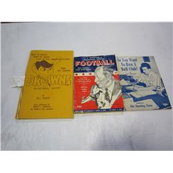 SIGNED ST. LOUIS BROWNS HISTORY BOOK, 1950 FOOTBALL GUIDE, AC