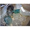 Image 3 : LOT OF GLASS LEAFS, FROGS, CERAMIC AND GLASS INSULATORS, AND SILVER PLATE