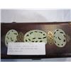 Image 4 : WOOD CHINESE JEWELERY BOX W/ JADE INLAY, AND STERLING AND OTHER JEWELERY