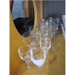 LOT OF BOHEMIAN CRYSTAL GLASSES, CLAUDIA PATTERN