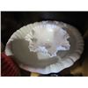 Image 2 : ART DECO VASE, MILK GLASS DISH, AMETHYST GLASS DISH, AND WASH BASIN