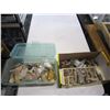 Image 1 : BOX AND TOTE OF SEMI PRECIOUS ROCKS AND FOSSILS
