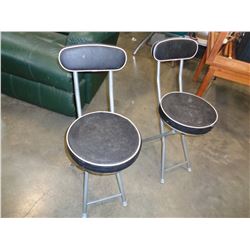 2 SMALL FOLDING STOOLS