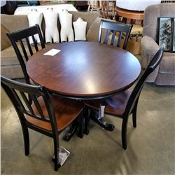 ASHLEY FLOOR MODEL ROUND DINING TABLE W/ 4 CHAIRS - RETAIL $1249